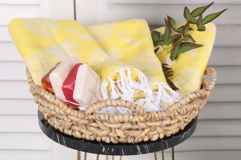 Custom Gifts, Turkish beach towel with fringe, Organic Turkish towel, Bridesmaid Gift, Best Beach Towel, 70x36 Cotton Pineapple Design Towel - 6