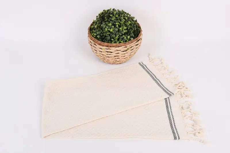 Handgefertigte Geschenk, 38x18 Baumwollstreifenhandtuch, türkisches Geschirrtuch, türkisches Handtuch, personalisiertes Brautjungferngeschenk, Personalisiertes Küchentuch - 4
