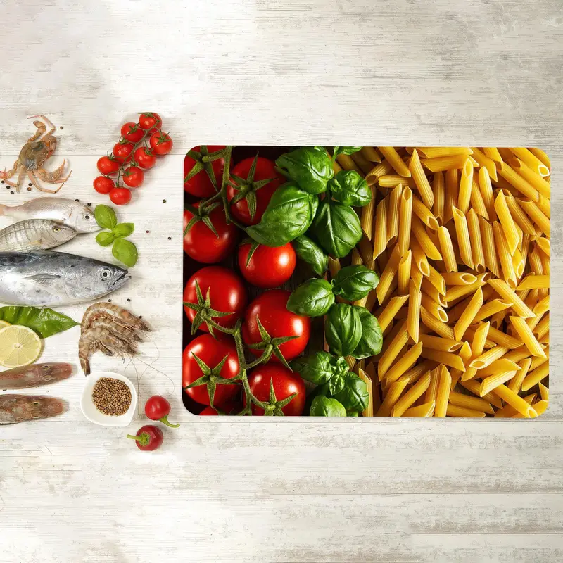 キッチン用の滑り止め付き強化ガラスまな板