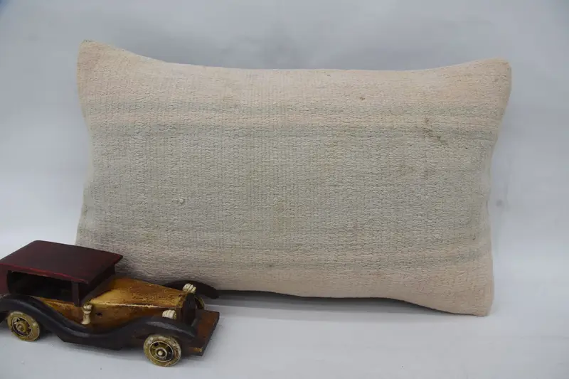Pillow, Christmas Cushion Cover, Throw Kilim Pillow, Ethnical Kilim Rug Pillow, Chair Pillow Cover, Antique Pillows, 12x20 Beige Pillow Case - 1