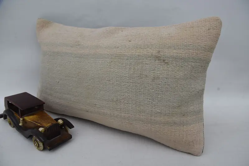 Pillow, Christmas Cushion Cover, Throw Kilim Pillow, Ethnical Kilim Rug Pillow, Chair Pillow Cover, Antique Pillows, 12x20 Beige Pillow Case - 3