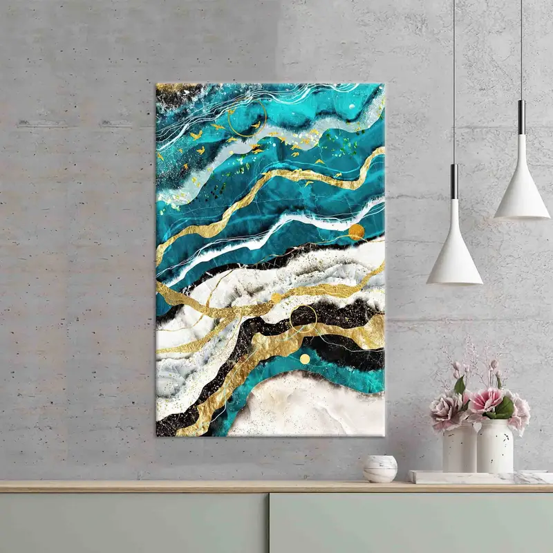 Impresión en lienzo de mármol de lujo, elegante y brillante - Arte moderno