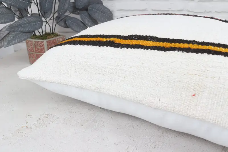 Ikat Cushion Case, Vintage Kilim Throw Pillow, Traditional Pillow, Pillow Case, 22x22 White Pillow Case, Kilim Cushion Sham, Turkish Kilim Pillow - 8
