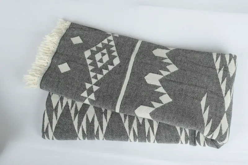 Custom Blanket, Christmas Favors, Bachelorette Gifts, Turkish Bedcover, 70x60 Cotton Geometric Towel, Bedspread, Custom Shower Curtain - 6