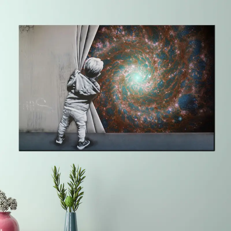 Phantom Galaxy Canvas: Space Telescope View Printed Art