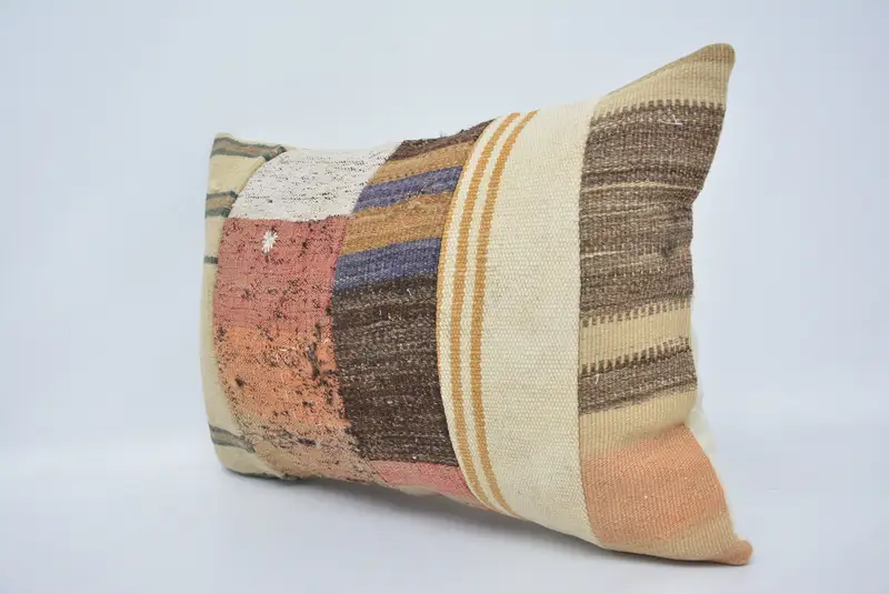 トルコの枕、パティオ枕、家の装飾枕、枕、16x24レッドピローケース、ヴィンテージキリム枕のシャム、ヴィンテージキリム枕 - 4