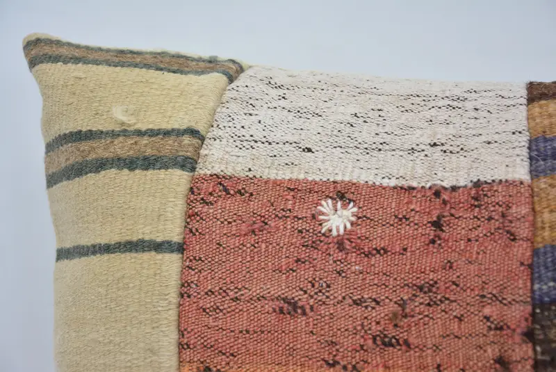 トルコの枕、パティオ枕、家の装飾枕、枕、16x24レッドピローケース、ヴィンテージキリム枕のシャム、ヴィンテージキリム枕 - 2