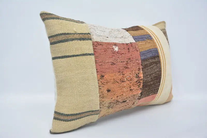 トルコの枕、パティオ枕、家の装飾枕、枕、16x24レッドピローケース、ヴィンテージキリム枕のシャム、ヴィンテージキリム枕 - 3