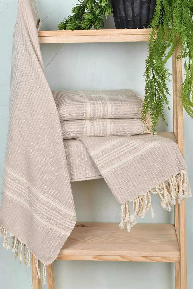 Wedding Gifts Towel, Bachelorette Party Gift, Turkish towel bulk order for wedding gifts, Bridesmaid Gift, Memorial Gift, 68x38 Cotton Striped Towel - 6