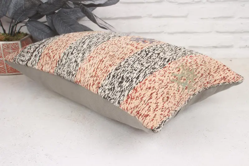 Vintage Kilim Throw Pillow, 12x20 White Pillow Cover, Boho Pillow Sham Cover, Pillow, Outdoor Bolster Pillow Sham, Vintage Kilim Pillow - 6