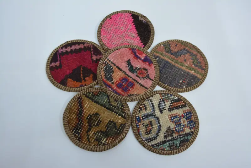 Posavasos únicos de color rosa y bronce, posavasos boho antideslizantes