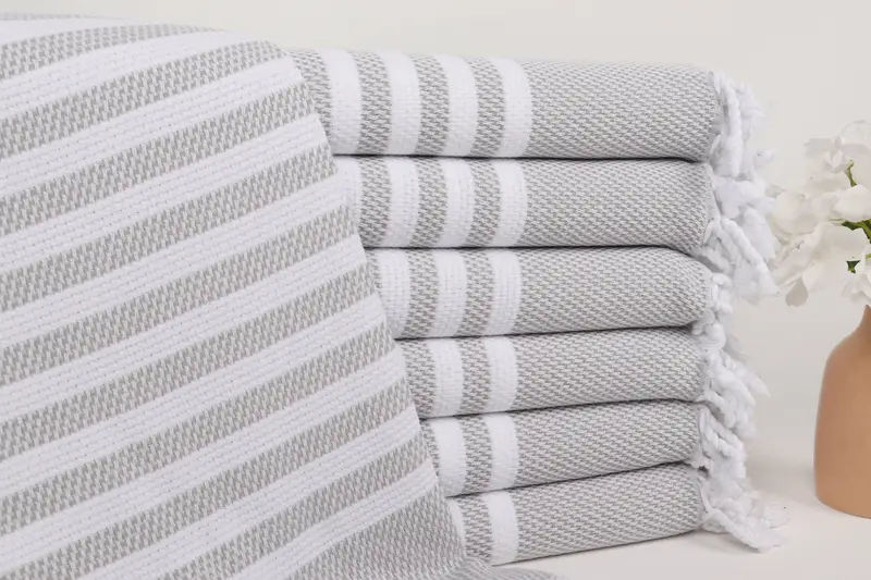 Light Gray Cotton Towel Turkish Organic, 40x67 Inches