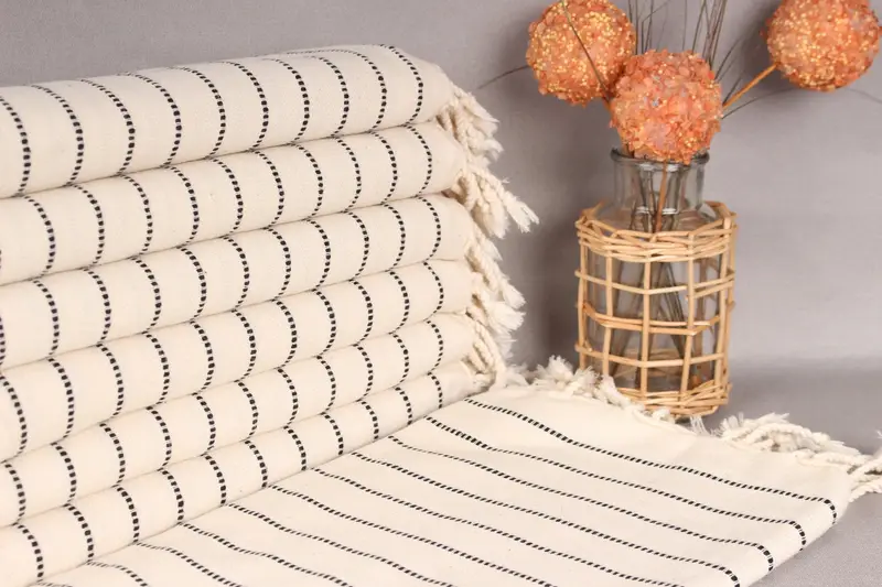 Bridal Shower Favors, Turkish Towel USA, Memorial Gift, Bachelorette Party Gifts Bridesmaids, Organic Beach Towel, 68x36 Cotton Striped Towel - 1