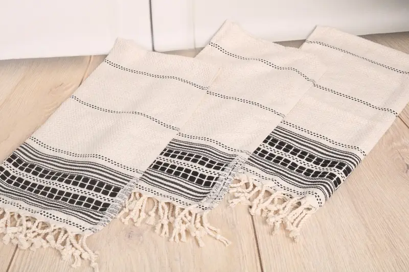 Monogram Türk Banyo Havlusu, 40x20 Keten Çizgili Havlu, Mutfak Havlu, Kişiselleştirilmiş Hediye, Ev İçin Hediye, Düğün Hediyesi, Erkek Arkadaş Noel Hediyesi - 6