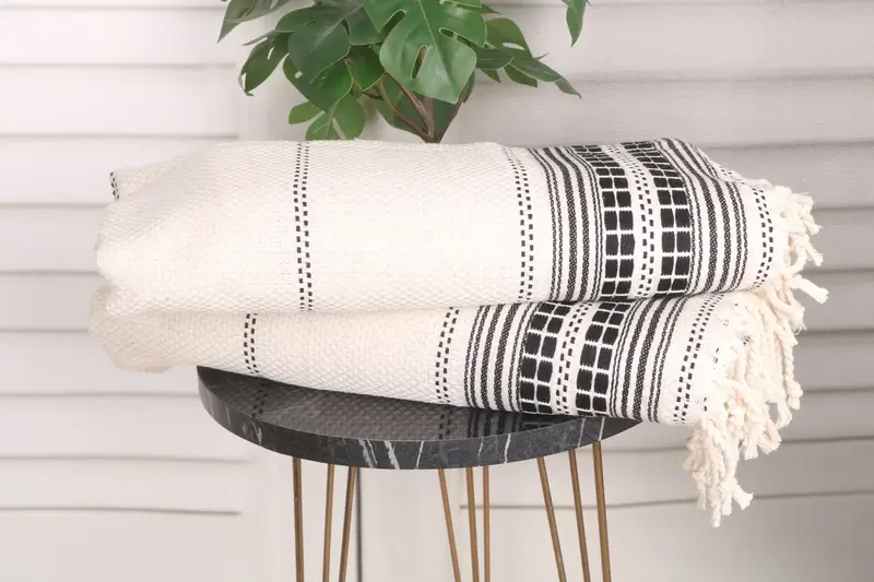 Monogram Türk Banyo Havlusu, 40x20 Keten Çizgili Havlu, Mutfak Havlu, Kişiselleştirilmiş Hediye, Ev İçin Hediye, Düğün Hediyesi, Erkek Arkadaş Noel Hediyesi - 3