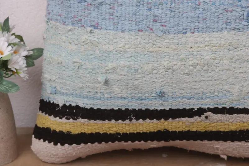 Pillow for Couch, Sofa Pillow Sham, Pillow Cover, 18x18 Blue Cushion Case, Bright Pillow Sham, Boho Pillow, Vintage Kilim Pillow - 3