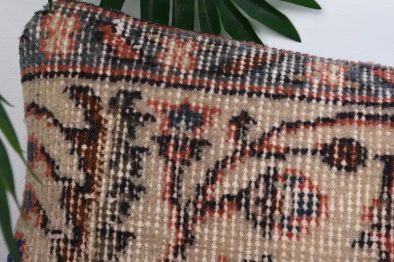 Bohemian Cushion Pillow, Turkish Kilim Pillow, Kilim Pillow, Vintage Kilim Pillow, Pillow Cover, 8x16 Beige Pillow, Turkish Bench Pillow Case - 2