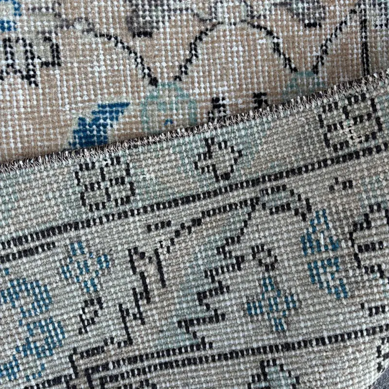 Elegant Beige & Brown Rug, 3,5x7,1 ft Striped Geometric Design