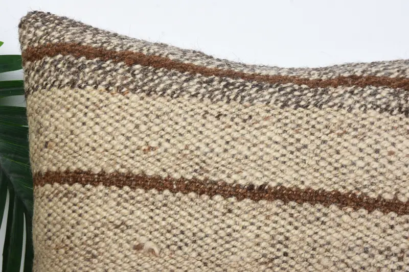 Boho Pillow, Designer Throw Cushion Cover, 16x16 Beige Cushion Cover, Handmade Kilim Cushion, Kilim Cushion Sham, Pillow Case - 2