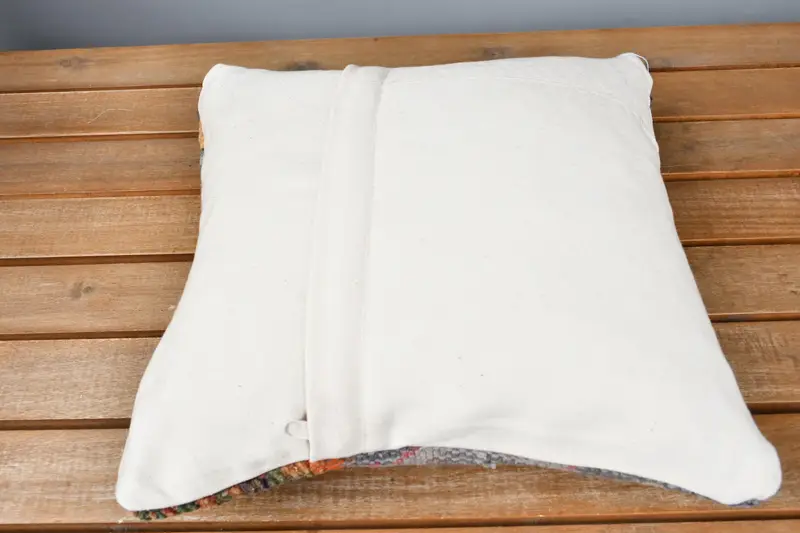 Kilim Pillow, Comfy Throw Cushion Case, 12x12 Gray Pillow, Cushion Cover, Ethnical Kilim Rug Pillow, Home Decor Pillow, Southwestern Cushion - 5