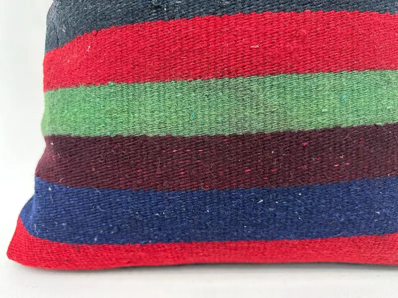 Handmade Kilim Cushion, 18x18 Green Pillow Sham, Pillow for Couch, Pattern Throw Cushion Case, Pillow Cover, Rustic Cushion Case, Gift Pillow - 2
