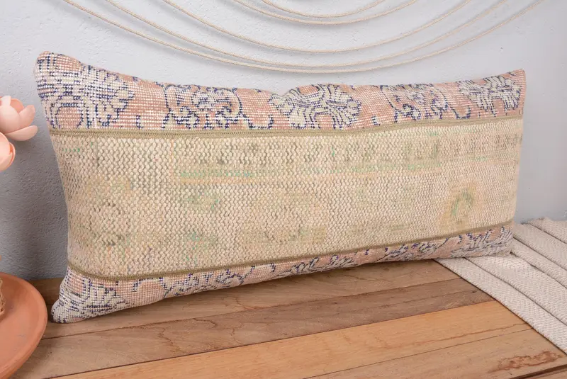 Orange & Bronze Patchwork Kissen, handgemachtes besticktes Kissen