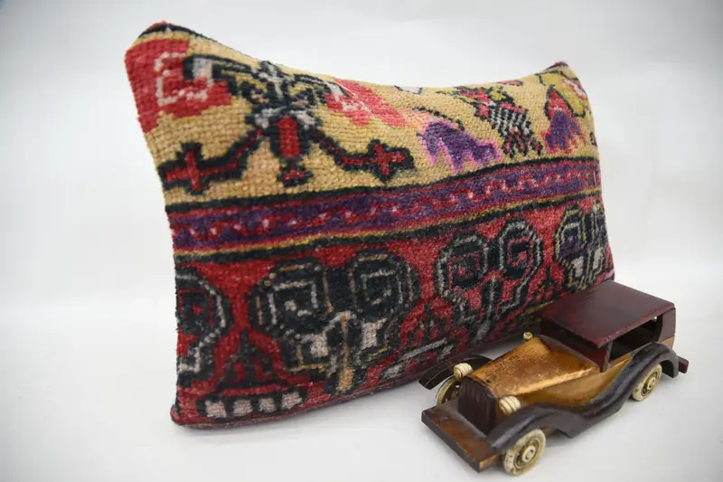 Interior Designer Pillow, Pillow Sham, Pillow for Couch, Christmas Pillow, 12x20 Red Pillow Sham, Kilim Pillow, Bench Cushion Case - 2