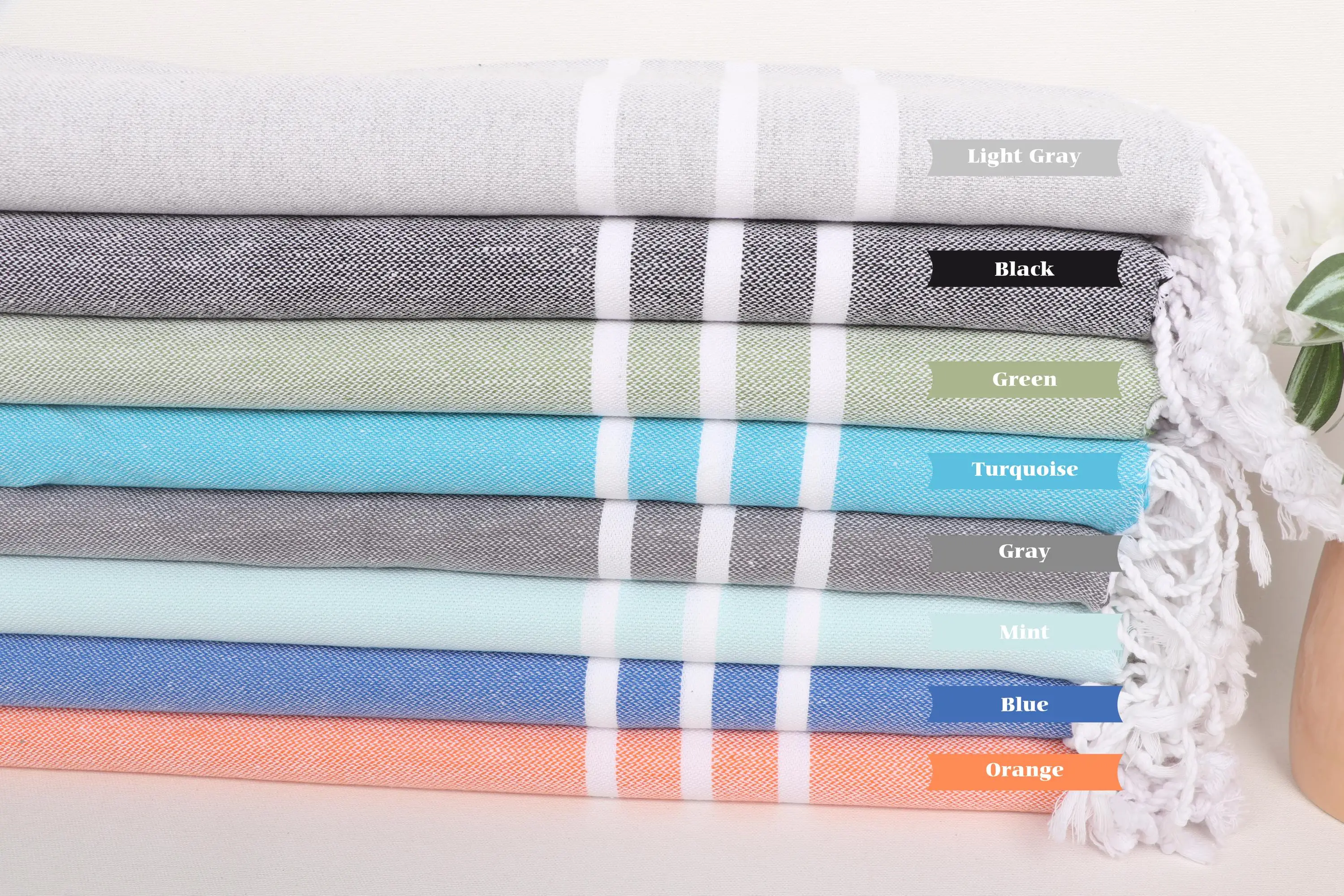 Personalized Hand Towel Striped Cotton 20x40 Inches - 1