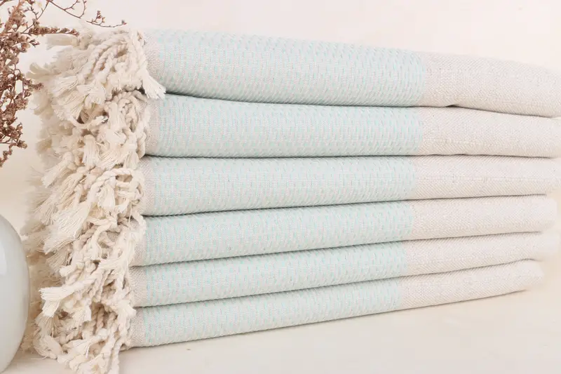 Türkisches Badetuch, Mintleinen, 40 x 71 Zoll, Bio-Baumwolle