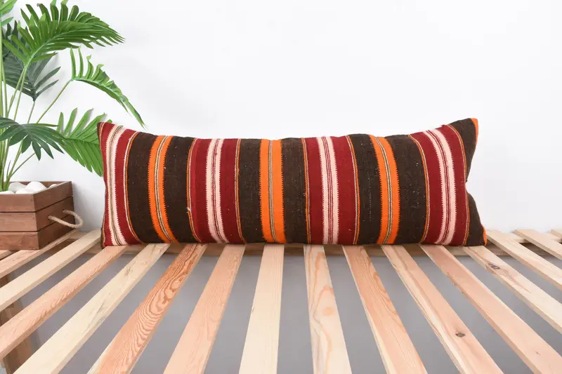 12x36 Red Cushion Cover, Throw Kilim Pillow, Kilim Pillow, Gift Pillow, Pillow Case, Turkish Rugs Cushion Cover - 1