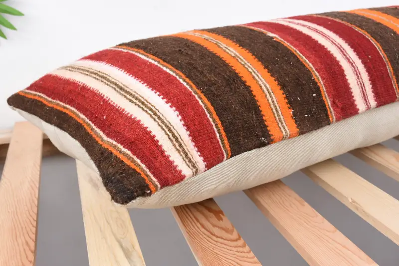 12x36 Red Cushion Cover, Throw Kilim Pillow, Kilim Pillow, Gift Pillow, Pillow Case, Turkish Rugs Cushion Cover - 6