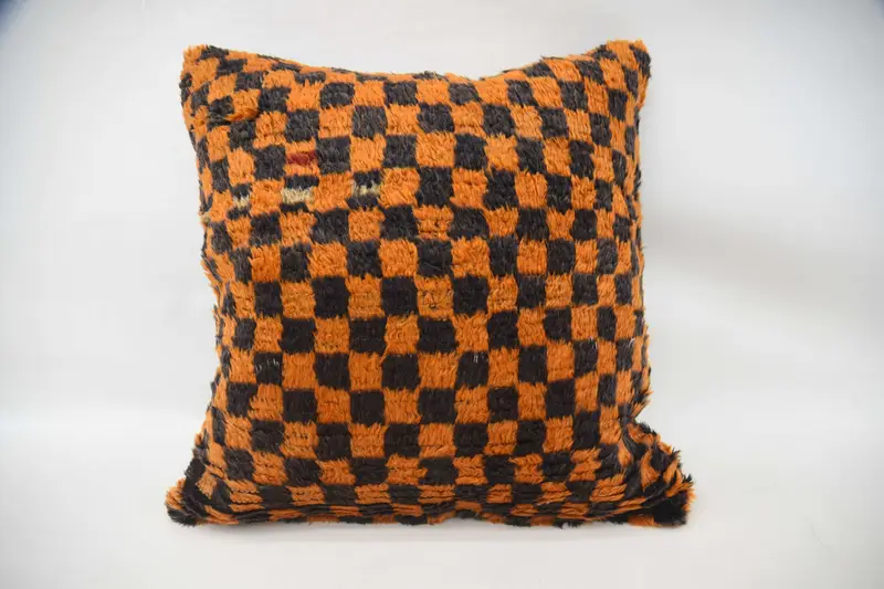 Throw Orange Pillow Sham, Moroccan 24x24 inch Lounge Pillow - 1