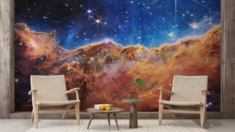 Space Wall Decals, Landscape Wall Painting, James Webb Space Telescope First Image Wall Decor, NASA Deep Field Wall Art, Paper Crafts, - 5