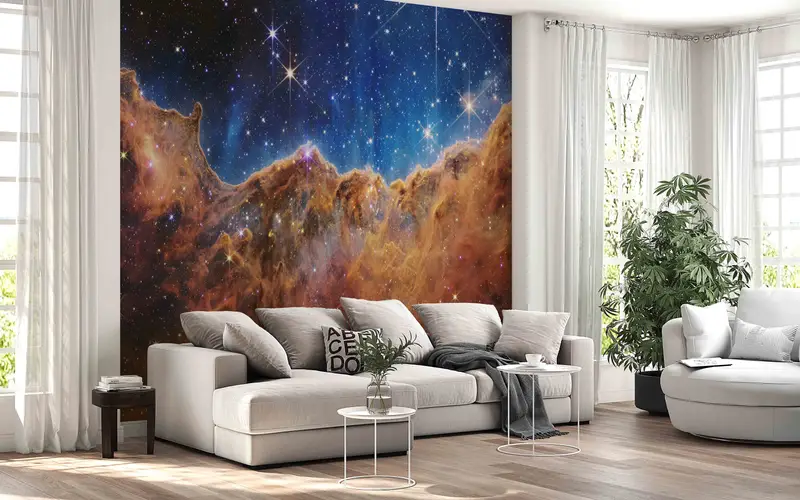 Space Wall Decals, Landscape Wall Painting, James Webb Space Telescope First Image Wall Decor, NASA Deep Field Wall Art, Paper Crafts, - 2