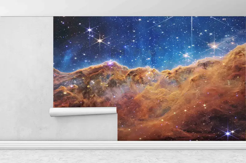 Space Wall Decals, Landscape Wall Painting, James Webb Space Telescope First Image Wall Decor, NASA Deep Field Wall Art, Paper Crafts, - 1