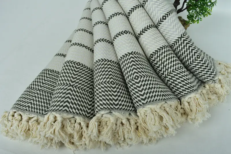 Kids Beach Towel, Embroidery Towels, Turkish beach towel, Lightweight towel, 80x40 Cotton Diamond Towel, Travel Towel, Turkish Towel USA - 4
