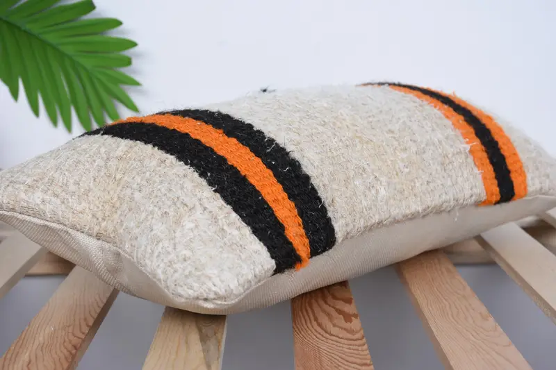 Handmade Kilim Cushion, Authentic Cushion, Turkish Rugs Pillow, Pillow Case, 10x20 Beige Pillow Case, Boho Pillow Sham Cover, Boho Pillow - 6