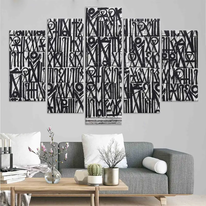 Retna Wall Art, Street Graffiti Print, Abstract Wall Decor, Black And White Wall Decor, American Street Art, American Graffiti Canvas Art, - 3