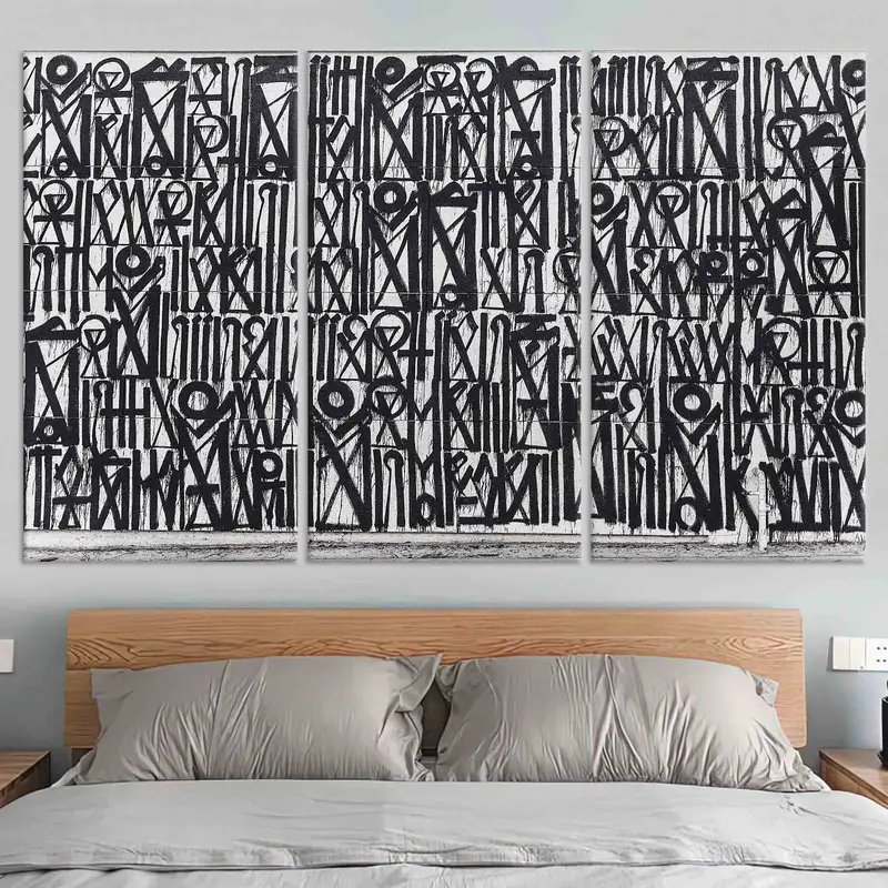 Retna Wall Art, Street Graffiti Print, Abstract Wall Decor, Black And White Wall Decor, American Street Art, American Graffiti Canvas Art, - 1
