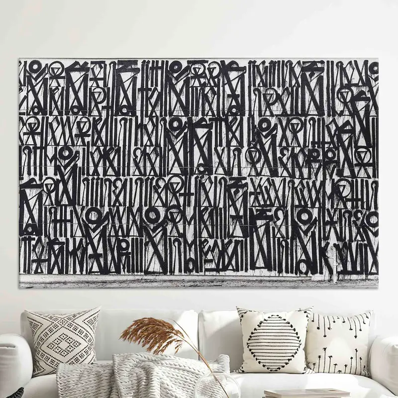 Retna Wall Art, Street Graffiti Print, Abstract Wall Decor, Black And White Wall Decor, American Street Art, American Graffiti Canvas Art, - 9