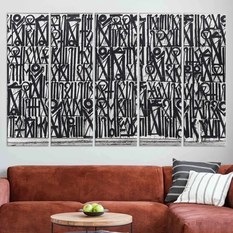 Retna Wall Art, Street Graffiti Print, Abstract Wall Decor, Black And White Wall Decor, American Street Art, American Graffiti Canvas Art, - 2