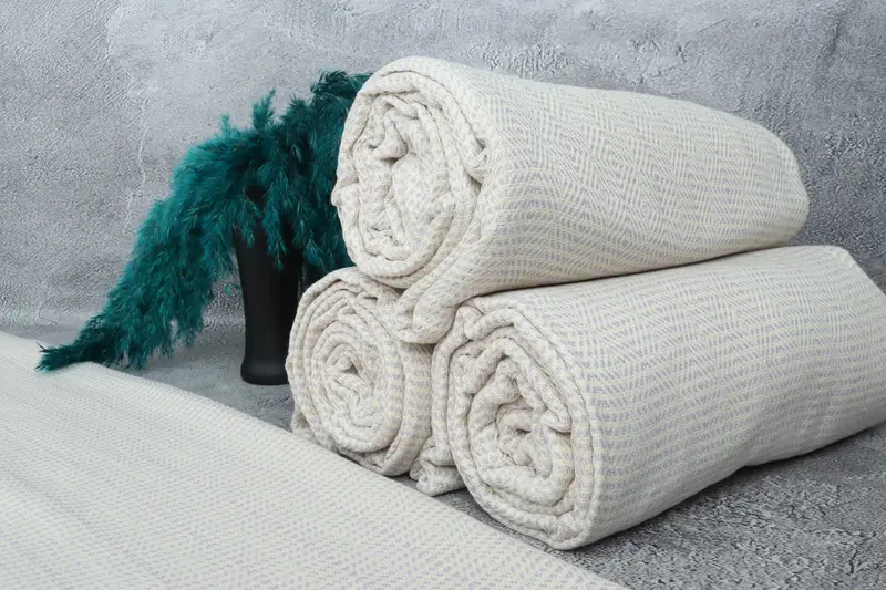 Wedding Hand Made Gift, Turkish Blanket, Decorative Blanket, Beach Wedding Favor, 92x76 Cotton Geometric Towel, Wedding Gift Ideas, Monogram Blanket - 8