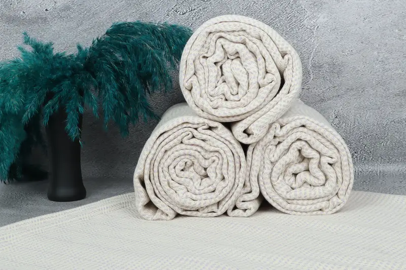 Wedding Hand Made Gift, Turkish Blanket, Decorative Blanket, Beach Wedding Favor, 92x76 Cotton Geometric Towel, Wedding Gift Ideas, Monogram Blanket - 7