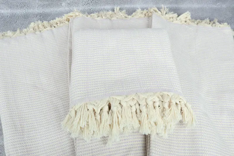 Wedding Hand Made Gift, Turkish Blanket, Decorative Blanket, Beach Wedding Favor, 92x76 Cotton Geometric Towel, Wedding Gift Ideas, Monogram Blanket - 4