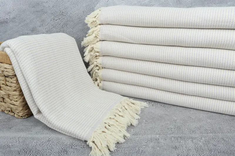 Wedding Hand Made Gift, Turkish Blanket, Decorative Blanket, Beach Wedding Favor, 92x76 Cotton Geometric Towel, Wedding Gift Ideas, Monogram Blanket - 3