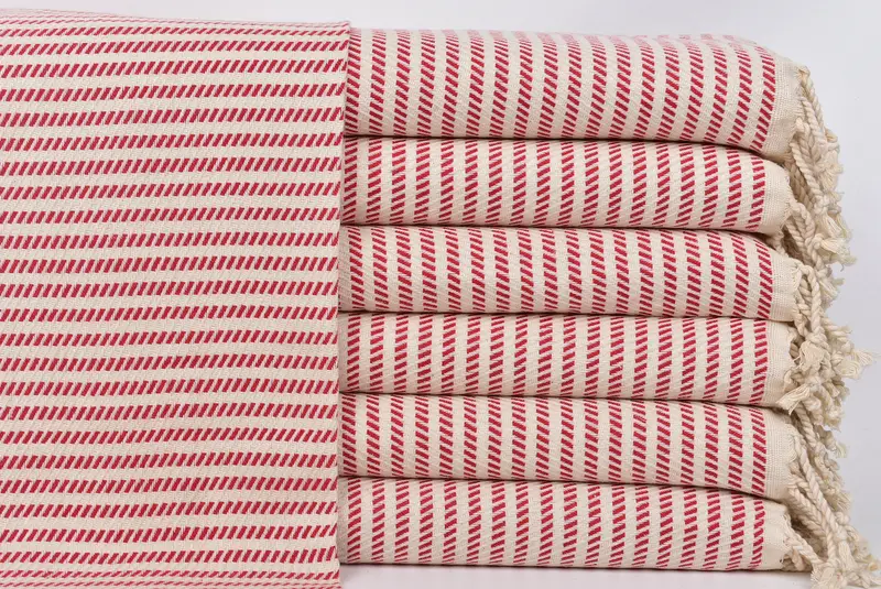 Hand Towel Embroidered Red Polka Dot, 20x40 Inches, Bath Towel