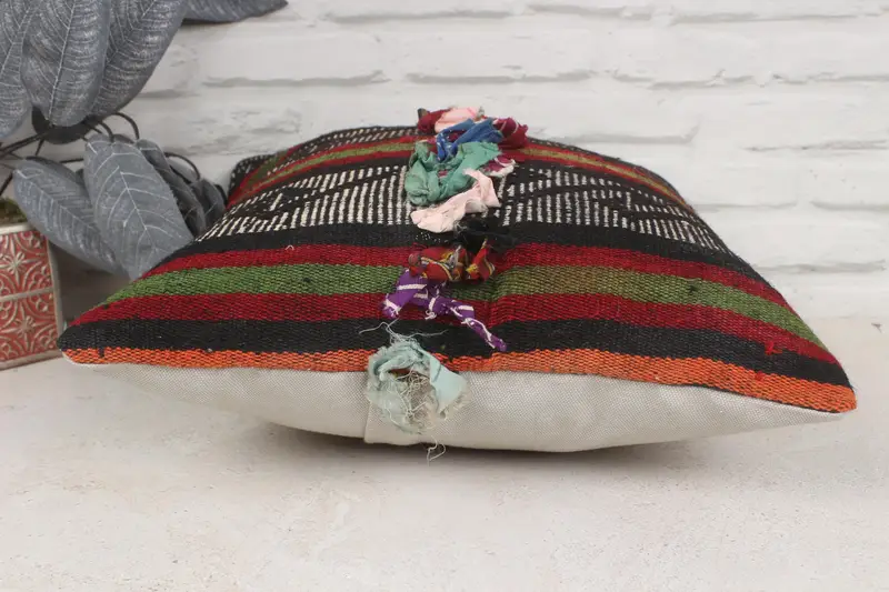 Pillow Cover, Pillow for Couch, 16x16 Green Pillow Cover, Hippie Throw Cushion Case, Designer Throw Pillow Sham, Vintage Pillow, Turkish Pillow - 5