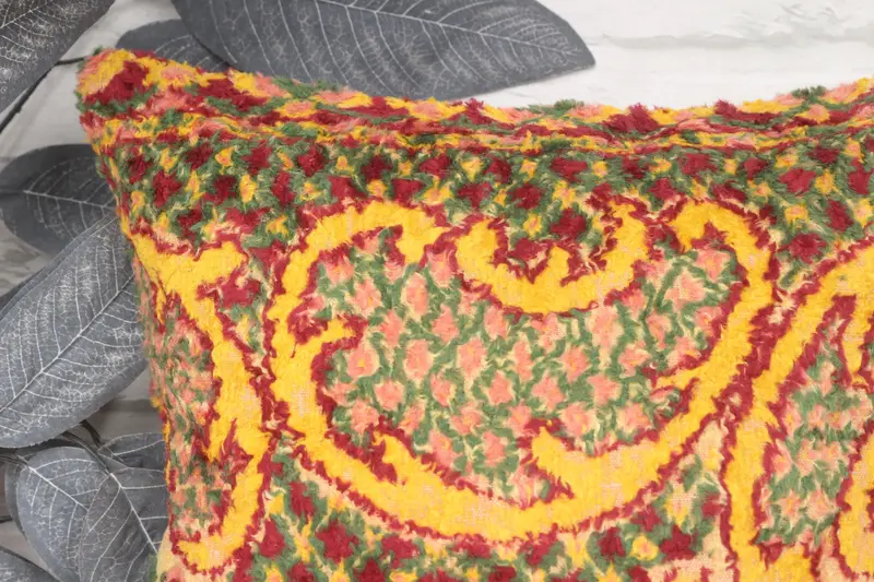 Handmade Kilim Cushion, Accent Cushion, Bolster Pillow Cover, Vintage Pillow, Kilim Cushion Sham, Cushion Case, 14x14 Green Pillow Sham - 2