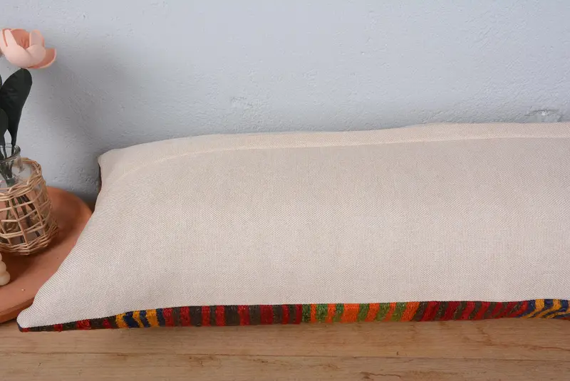 Interior Designer Pillow, 16x48 Red Pillow Case, Natural Cushion Cover, Pillow, Ethnical Kilim Rug Pillow, Vintage Kilim Throw Pillow - 6