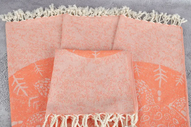 Turkish Towel Hand Towel, Holiday Towel, Personalized Kitchen Towel, Small Bath Towels, Custom Tea Towel, 36x18 Cotton Turtle Design Towel - 5